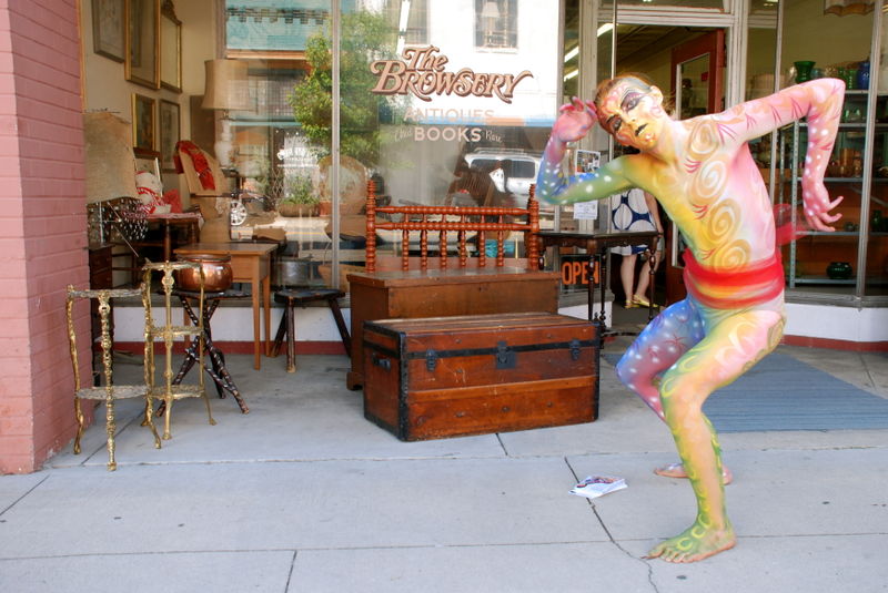 Painted Person Spotted in Front of Browsery on Elm St.
