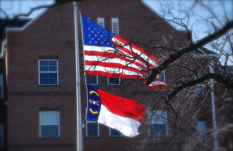 U.S. and NC Flags