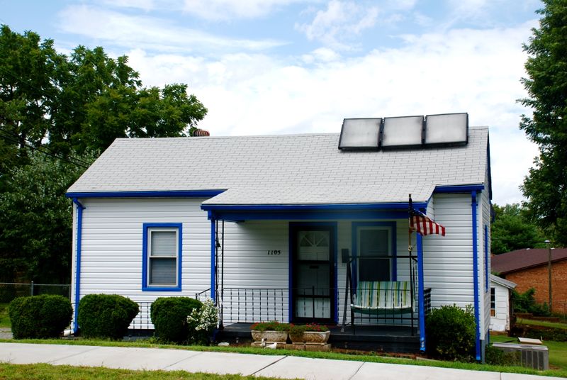 House with Solar Panels on 16th Street at Billy “Crash” Craddock Bridge