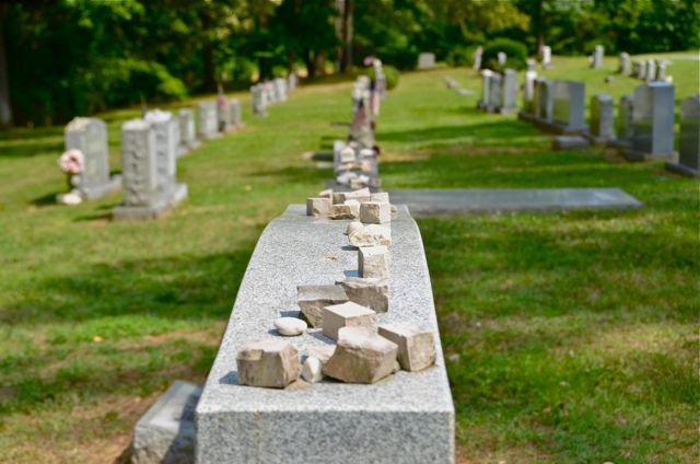 Placing Stones…….Greensboro Hebrew Cemetery