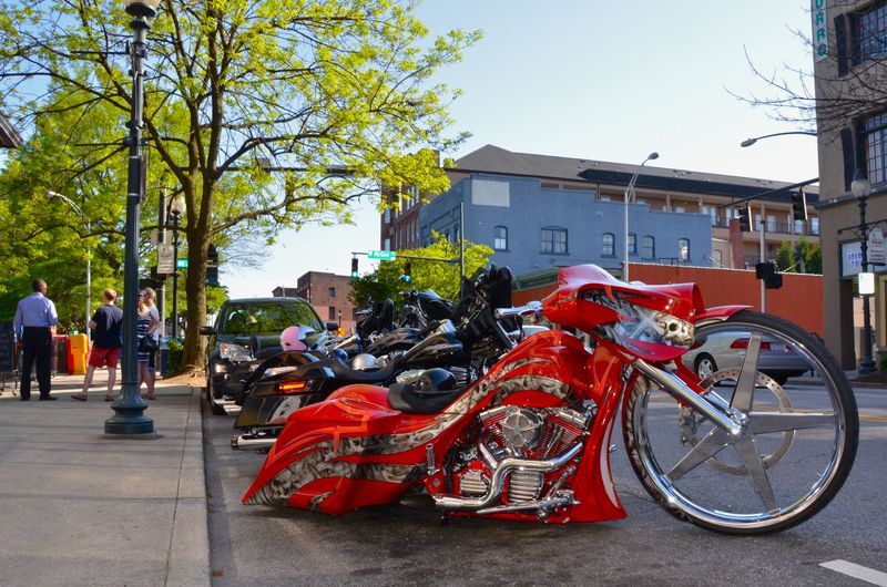 Motorcycles on South Elm Street
