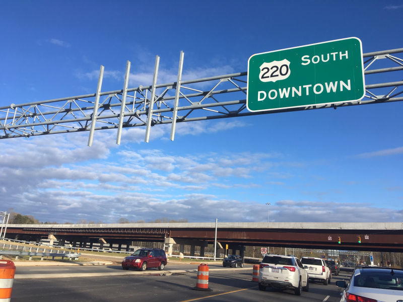 Heading South, DOWNTOWN, On Highway 220