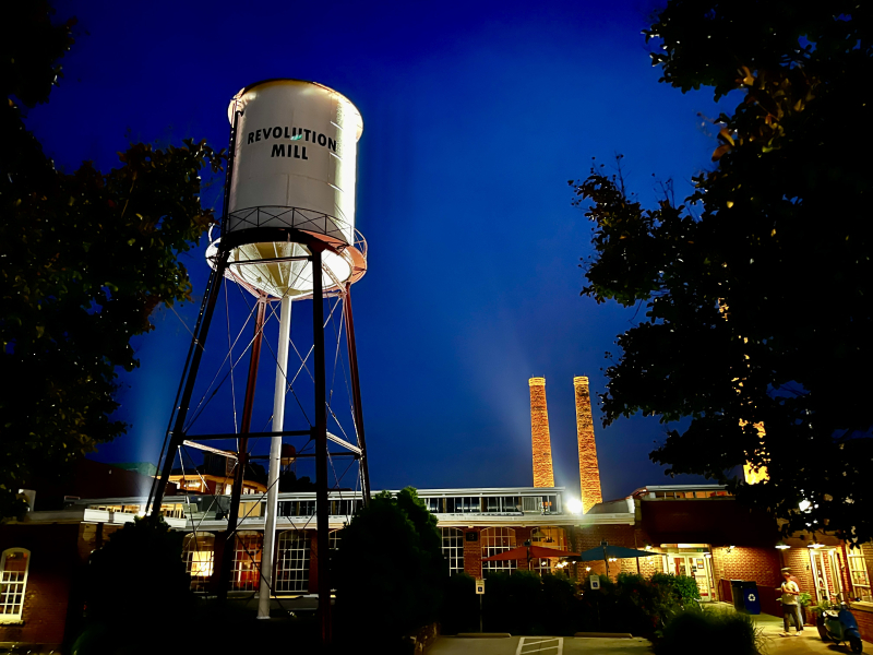 Revolution Mill on a Clear, Spring Night