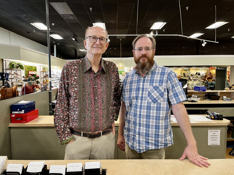 Perry Calhoun Sr. and Jr. at The Shoe Market