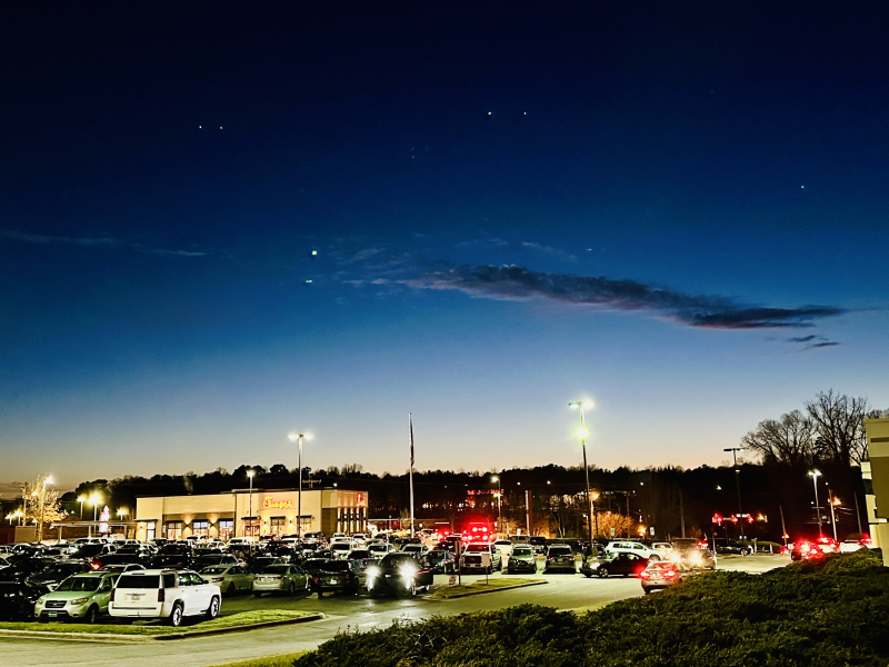 Night Sky Over Battleground Plaza