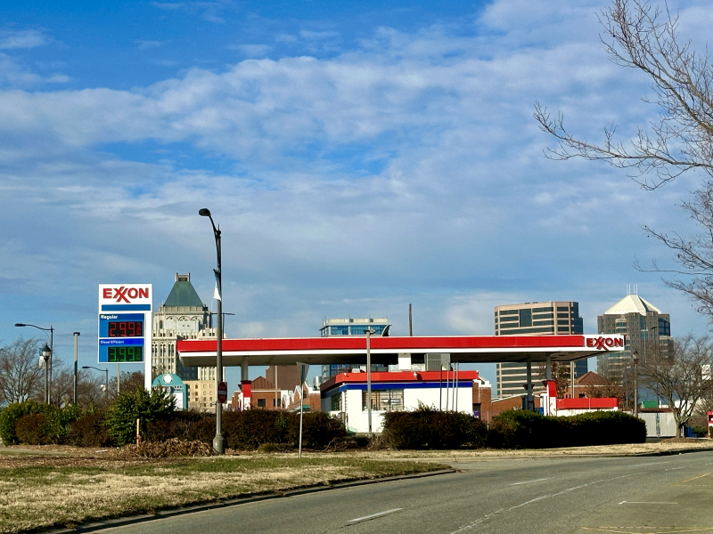 Greensboro’s Skyline & Local Gas Price