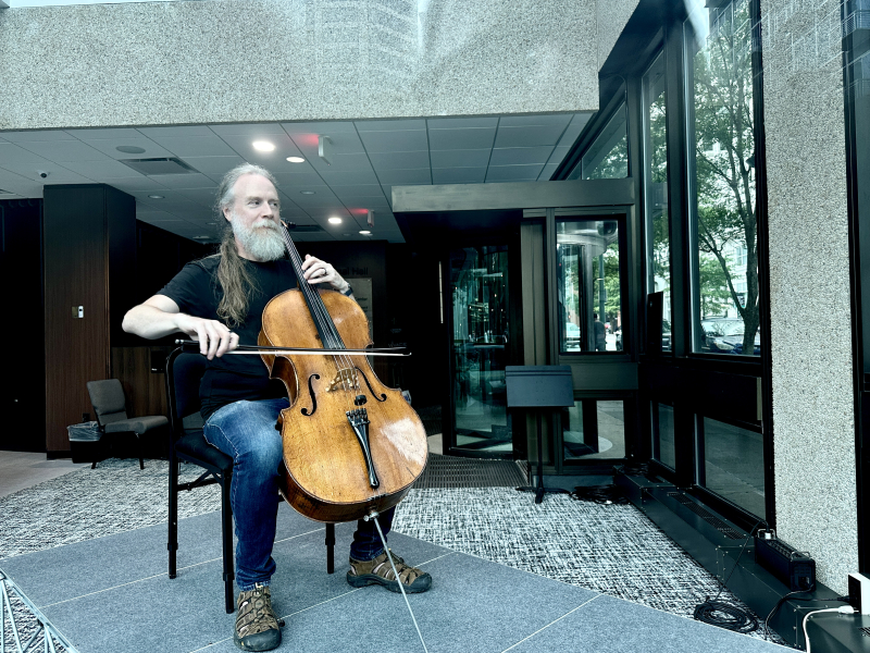 Symphony Rehearsal Hall on the Corner of Elm and Friendly