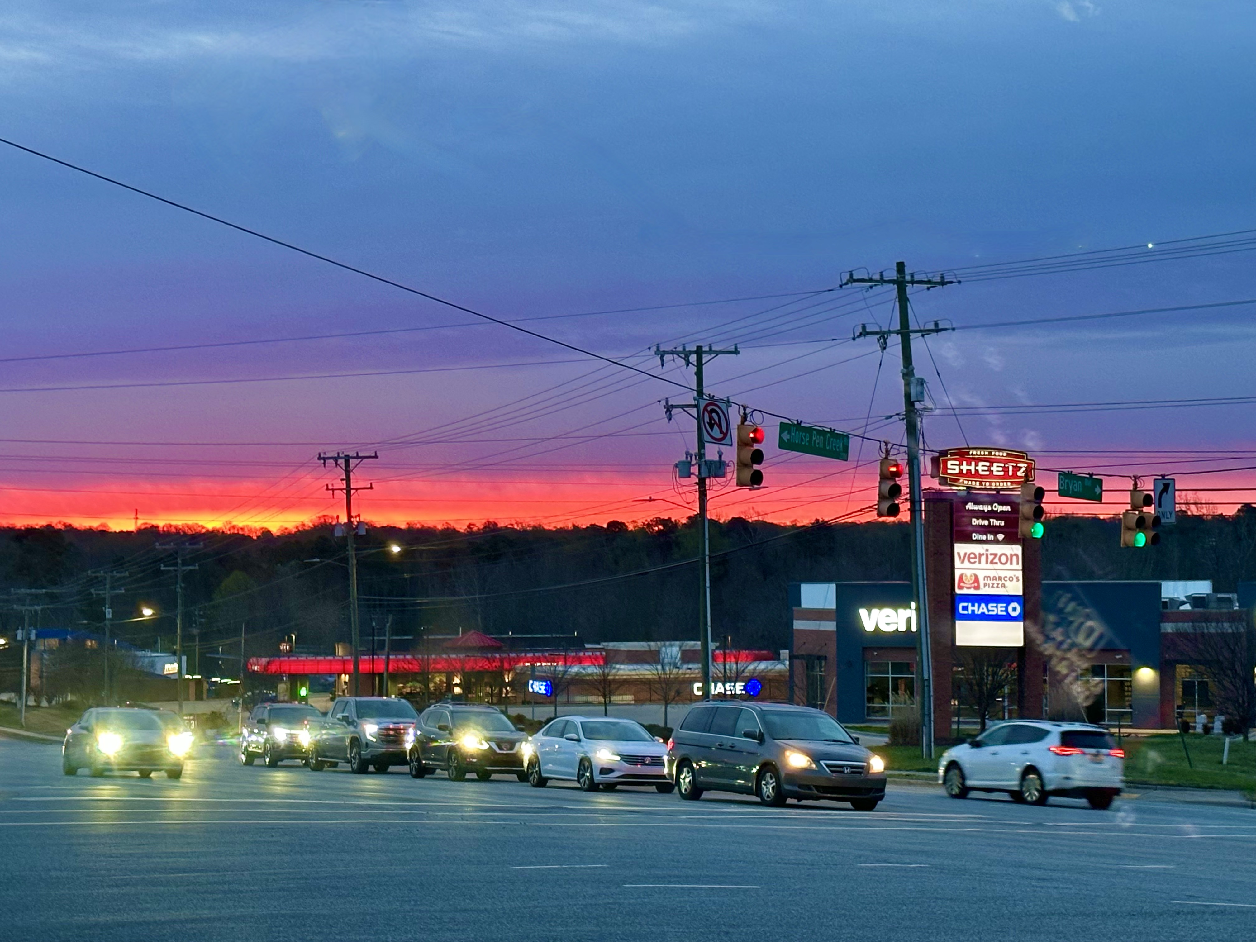 Sunrise over New Garden Road & a Little March Madness!