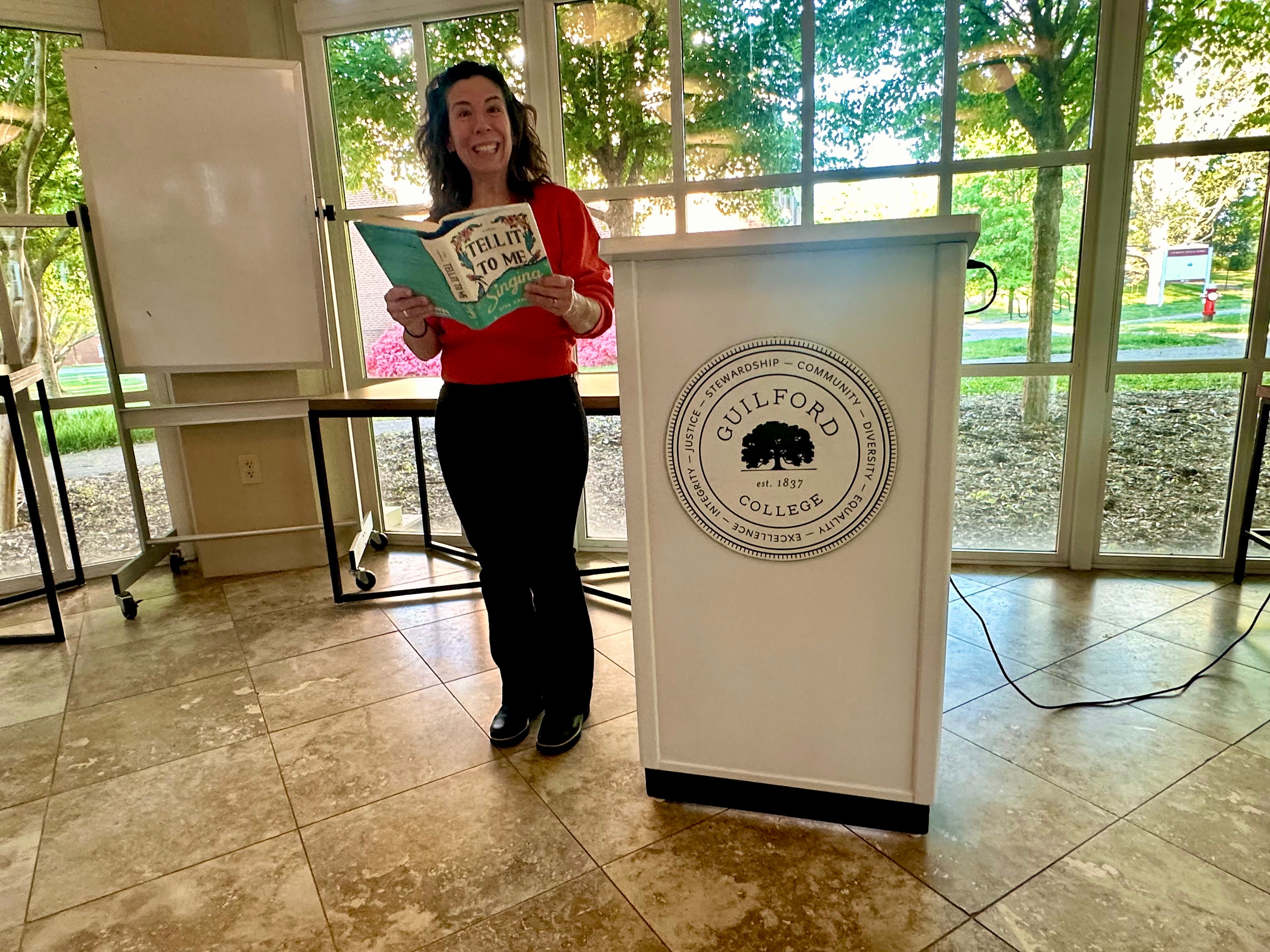 Tita Ramirez Reading in the Orangerie at Guilford College